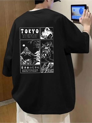 Unisex Tokyo Baskılı T-Shirt