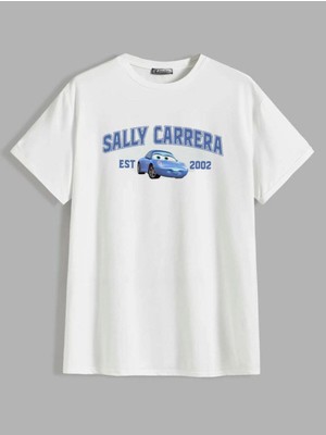 Arabalar Baskılı Oversize T-Shirt