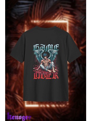 Unisex Oversize - Game Over Baskılı T-Shirt