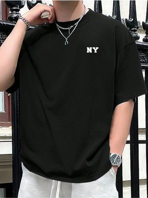 Unisex Ny Baskılı Oversize T-Shirt