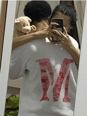 Sevgiliye Harfli Öpücük Kiss Design Baskılı Oversize Unisex T-Shirt