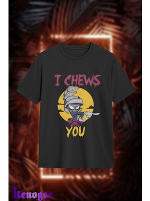 Unisex Oversize - I Chews You Baskılı T-Shirt