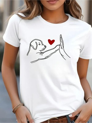 Sevimli Köpek Baskılı Oversize Unisex T-Shirt