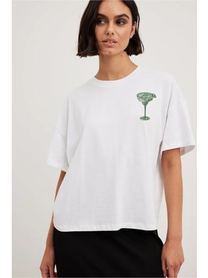 Margarita Baskılı Oversize T-Shirt