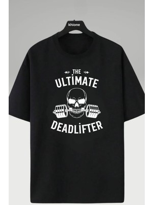 Unisex Tasarım The Ultimate Deadlifter Baskılı %100 Pamuk T-Shirt