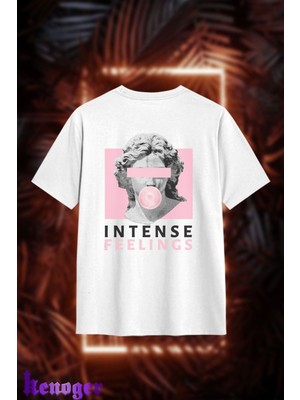 Unisex Oversize - Intense Feelings Baskılı T-Shirt