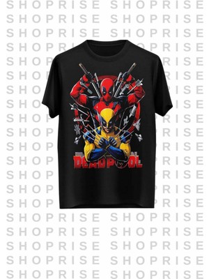 Deadpool ve Wolverine Baskılı Oversize T-Shirt