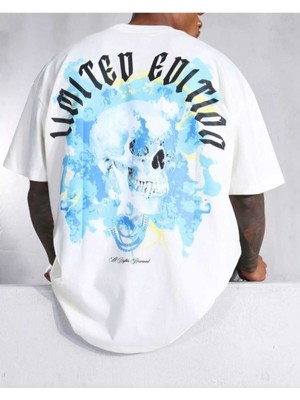 Tasarım Baskılı Unisex Oversize Rahat Kalıp Tshirt