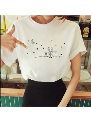 Küçük Prens 3 Baskılı Oversize Salaş Boyfriend T-Shirt