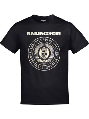 Unisex Siyah Rammstein Baskılı Tshirt