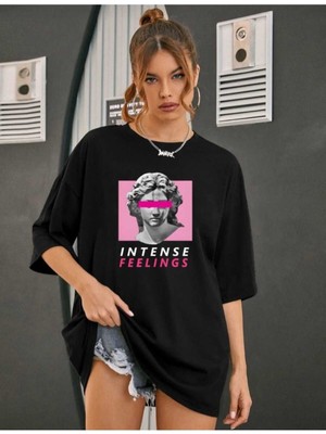 Kadın Baskılı Oversize T-Shirt