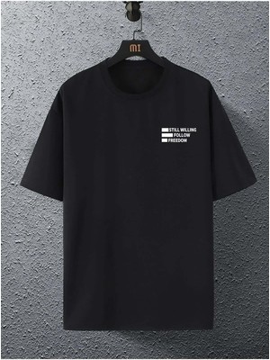 Oversiz Still Follow Freedom Baskılı