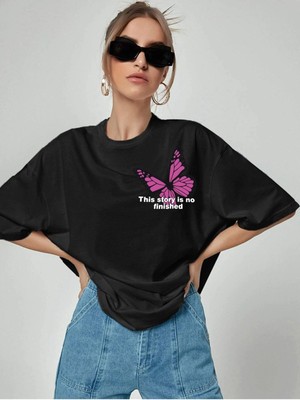 Ritual Baskılı Oversize Pamuk Tshirt