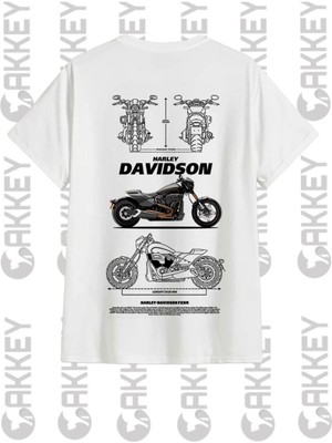 Harley Davidson Baskılı Oversize T-Shirt