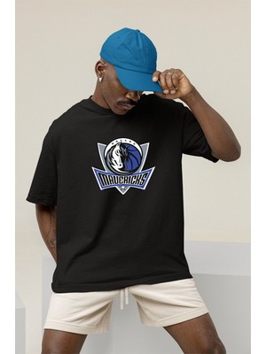Kyrie Irving Dallas Mavercks Baskılı Siyah Oversize Unisex Tshirt