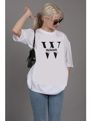 Unisex Baskı Detaylı Oversize Basit T-Shirt