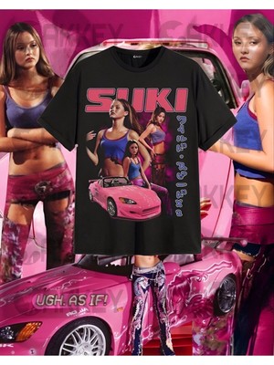 Hızlı ve Öfkeli Suki Baskılı Oversize T-Shirt