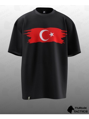 Türk Bayrağı Tasarımlı Oversıze Unısex T-Shırt