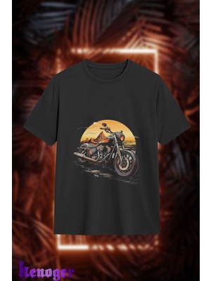 Unisex Oversize - Custom Chopper Baskılı T-Shirt