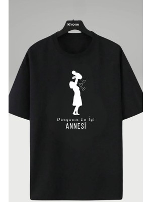 Unisex Tasarım Dünyanın En Iyi Annesi Baskılı %100 Pamuk T-Shirt