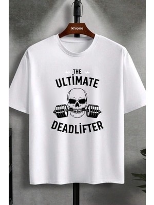 Unisex Tasarım The Ultimate Deadlifter Baskılı %100 Pamuk T-Shirt