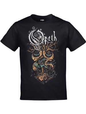 Opeth Tree Baskılı Unisex Siyah Tshirt