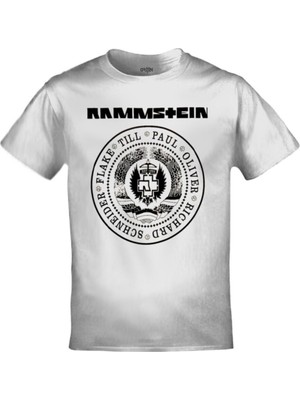 Rammstein Baskılı Unisex Beyaz Tshirt