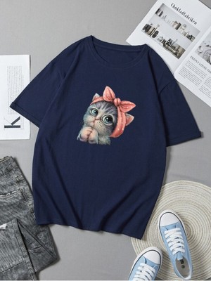 Shoprise Erkek Baskılı Pamuklu Bisiklet Yaka Kısa Kollu Oversize T-Shirt