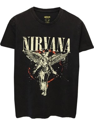 Unisex Rock Müzik Nirvana Baskılı Tişört