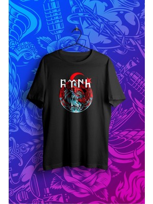 Unisex Tasarım Ulu Türkçü Baskılı Oversize %100 Pamuk T-Shirt