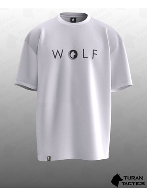 Wolf Yazısı Tasarımlı Oversıze Unısex T-Shırt