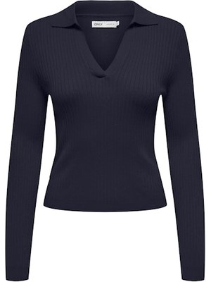 Only Kadın Onlkaya Polo Yaka Siyah Bluz 15344841