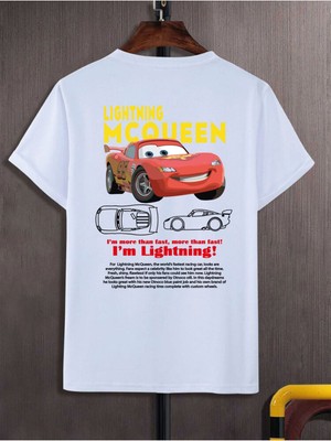 Kadın Erkek Unisex Sally & Mcqueen Cars Sevgili Çift Kombini Oversize Renkli Tshirt 2'li Takım