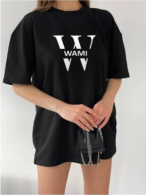 Unisex Baskı Detaylı Oversize Basit T-Shirt