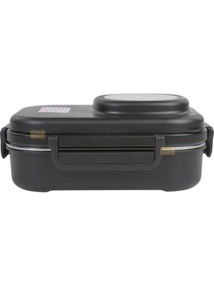 Uzspace Bento 1100ML Lunchbox Yeni Koleksiyon Tek Katlı 3 Bölmeli Kaseli Çelik Sefer Tası Yemek Kutusu