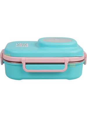 Uzspace Bento 1100ML Lunchbox Yeni Koleksiyon Tek Katlı 3 Bölmeli Kaseli Çelik Sefer Tası Yemek Kutusu