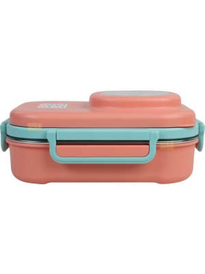 Uzspace Bento 1100ML Lunchbox Yeni Koleksiyon Tek Katlı 3 Bölmeli Kaseli Çelik Sefer Tası Yemek Kutusu