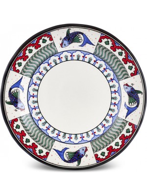 Karaca x Ömür Akkor İznik Balık Pasta Tabağı 21 cm