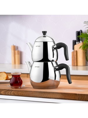 Emsan Duru Mini Çaydanlık Takımı Siyah 0.75 - 1.5 Lt