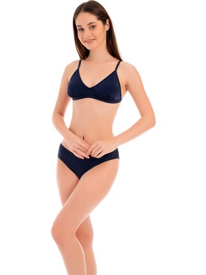 Ruko Mayo Rukomayo Lacivert Omuzdan Ayar Askılı Freeset Model Lycra Kumaş Bikini