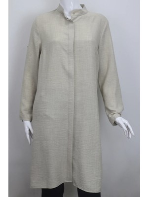 Klapa Fistan Store Kadın Taş Düz Spor Kesim Rahat Kalıp Hakim Yaka Büyük Beden Yazlık Tunik