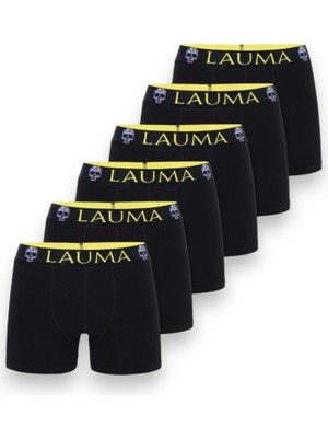 Lauma Erkek Boxer 6’lı Paket Kuru Kafa Desenli Lastik Pamuklu Esnek Terletmeyen Kumaş Skull Edition