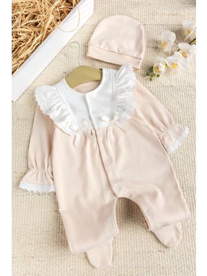 Yakası Fırfırlı Şık  Kız Bebek Tulum