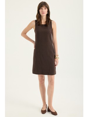 Keten Kısa Elbise