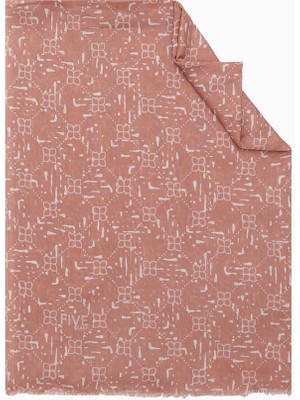 Five Scarf Koyu Somon Relax Yaprak Şal