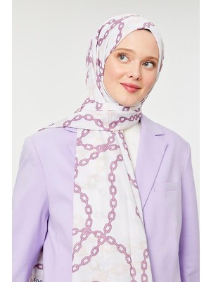 Five Scarf K.Lila Zincir Desen Mono Şal