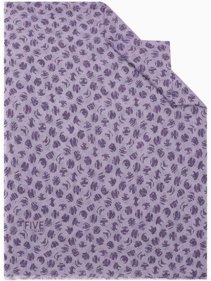 Five Scarf Lila Relax Fırça Puantiye Şal