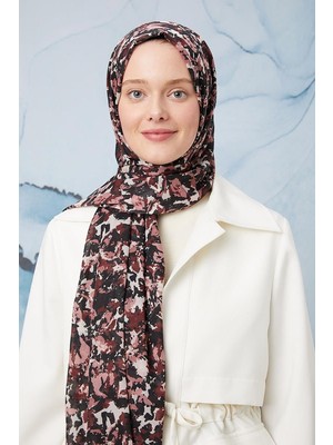 Five Scarf Pudra Suluboya Çiçek Desen Cotton Şal