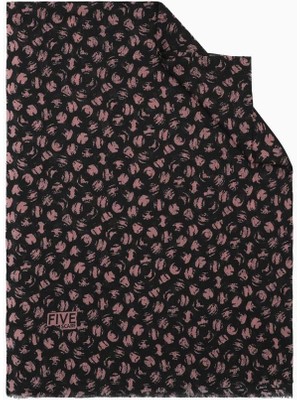 Five Scarf Koyu Pudra Relax Fırça Puantiye Şal
