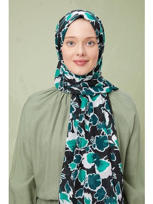 Five Scarf Yeşil Desenli Cotton Şal
